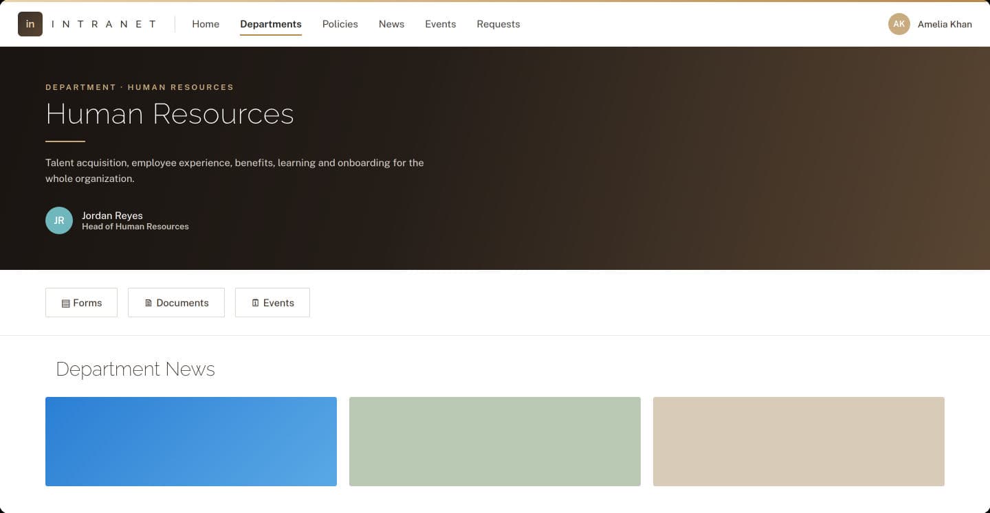 A dedicated workspace for a single department
